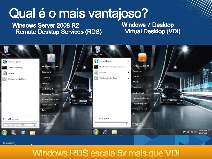 Windows RDS escala 5 x mais que VDI 