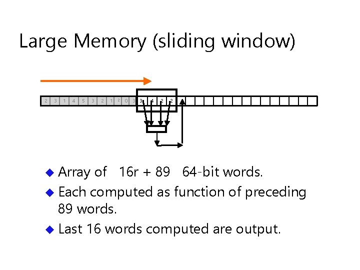 Large Memory (sliding window) 2 3 1 4 5 u Array 3 2 1