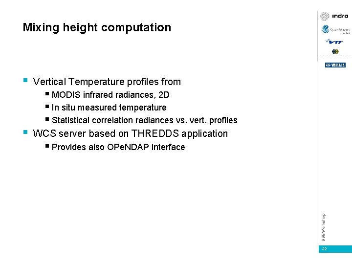 Mixing height computation § Vertical Temperature profiles from § WCS server based on THREDDS