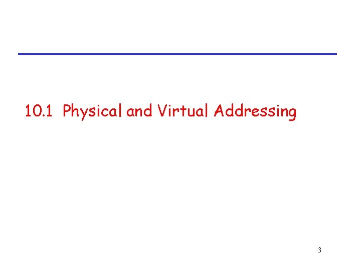 10. 1 Physical and Virtual Addressing 3 