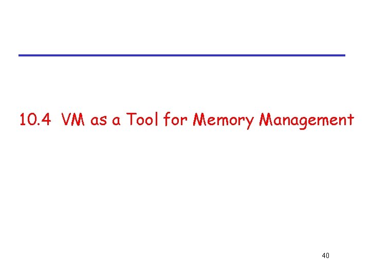10. 4 VM as a Tool for Memory Management 40 