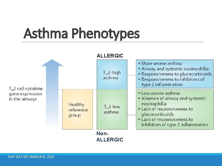 Asthma Phenotypes ALLERGIC Non. ALLERGIC FAHY NAT REV IMMUNOL 2015 