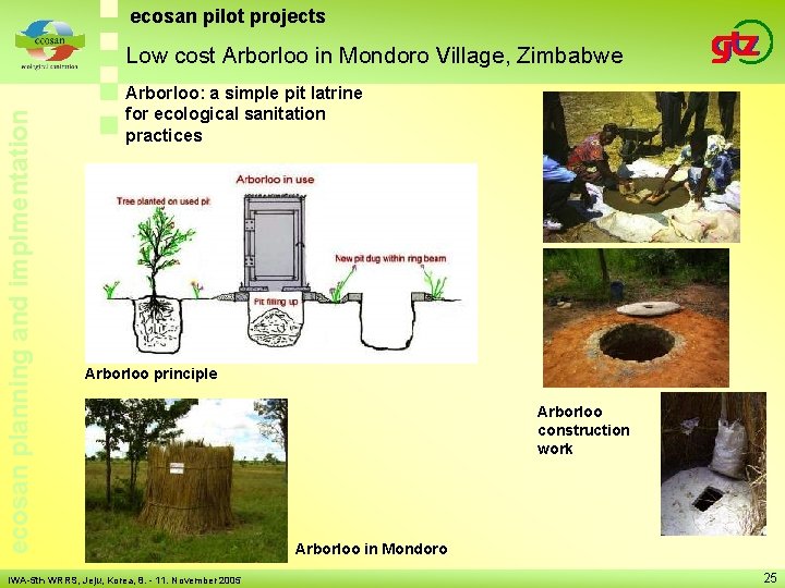 ecosan pilot projects ecosan planning and implmentation Low cost Arborloo in Mondoro Village, Zimbabwe