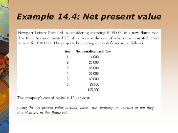 Example 14. 4: Net present value 