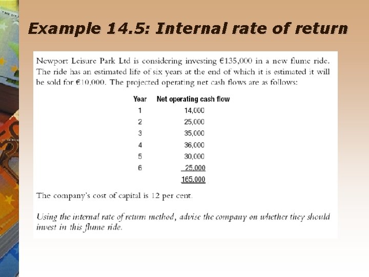 Example 14. 5: Internal rate of return 