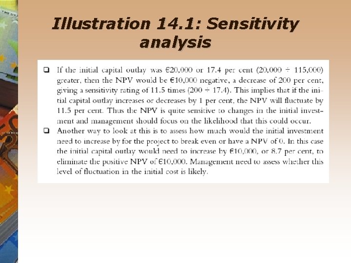 Illustration 14. 1: Sensitivity analysis 