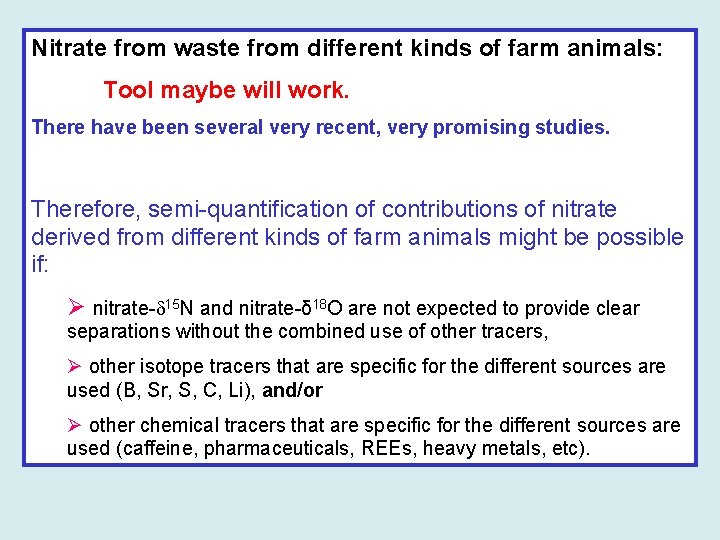 Nitrate from waste from different kinds of farm animals: Tool maybe will work. There