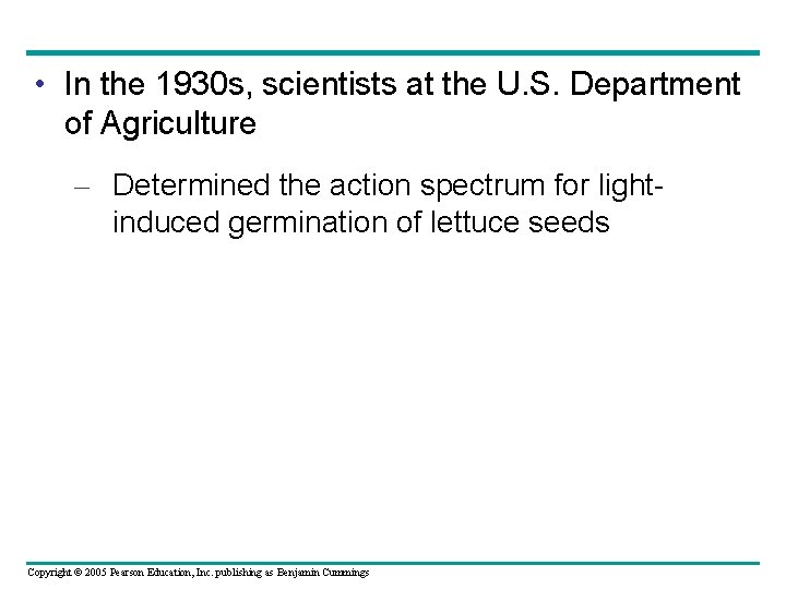  • In the 1930 s, scientists at the U. S. Department of Agriculture