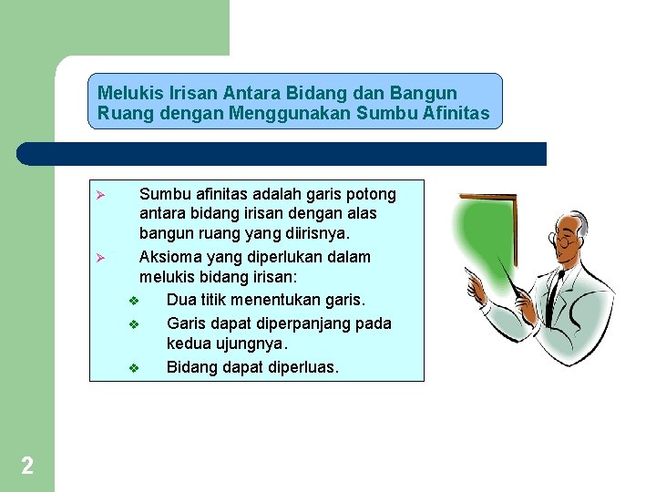 Melukis Irisan Antara Bidang dan Bangun Ruang dengan Menggunakan Sumbu Afinitas Ø Ø 2