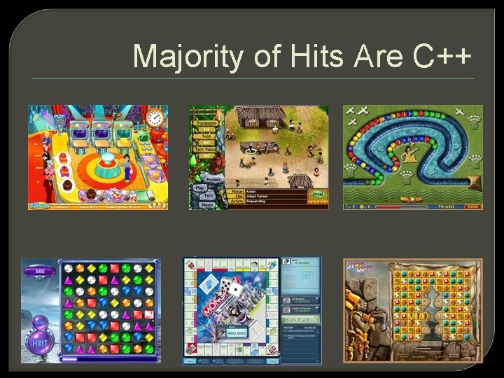 Majority of Hits Are C++ 