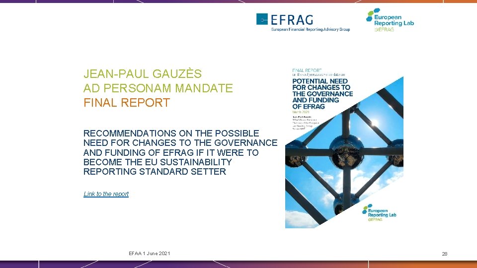 JEAN-PAUL GAUZÈS AD PERSONAM MANDATE FINAL REPORT RECOMMENDATIONS ON THE POSSIBLE NEED FOR CHANGES