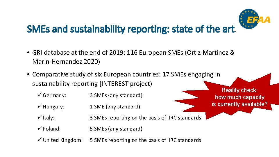 SMEs and sustainability reporting: state of the art • GRI database at the end