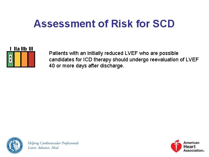 Assessment of Risk for SCD I IIa IIb III Patients with an initially reduced