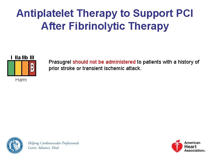 Antiplatelet Therapy to Support PCI After Fibrinolytic Therapy I IIa IIb III Harm Prasugrel