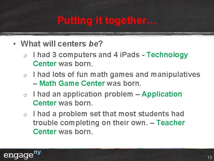Putting it together… • What will centers be? ¦ ¦ I had 3 computers