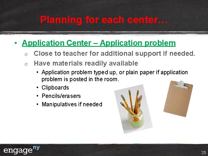 Planning for each center… • Application Center – Application problem ¦ ¦ Close to