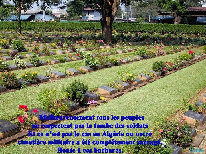 Malheureusement tous les peuples ne respectent pas la tombe des soldats Et ce n’est