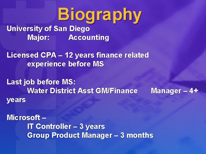 Dianne OBrien Group Product Manager Corp Accounting Biography
