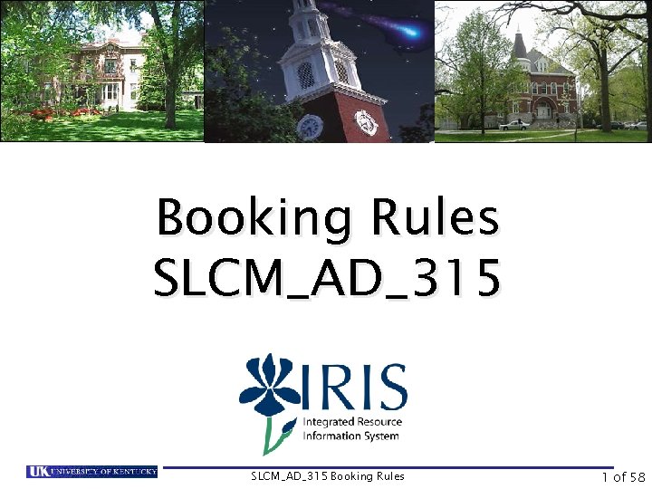 Booking Rules SLCM_AD_315 Booking Rules 1 of 58 