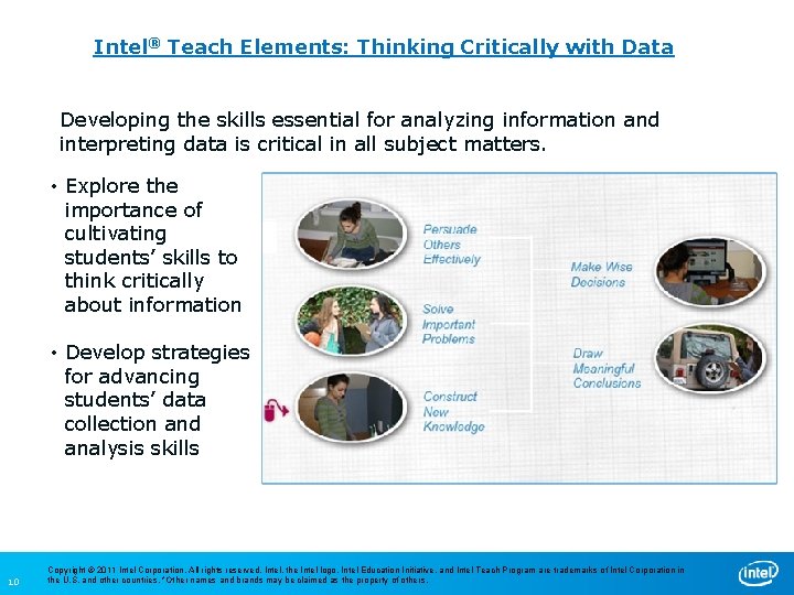 Intel® Teach Elements: Thinking Critically with Data Developing the skills essential for analyzing information