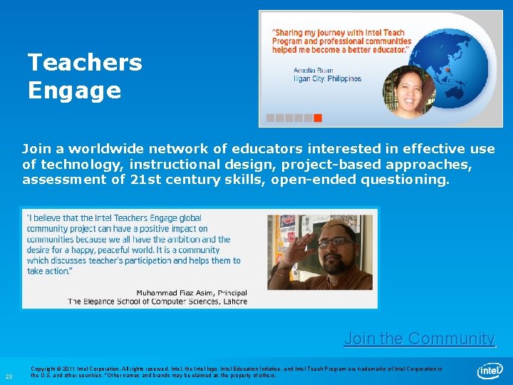 Teachers Engage Join a worldwide network of educators interested in effective use of technology,