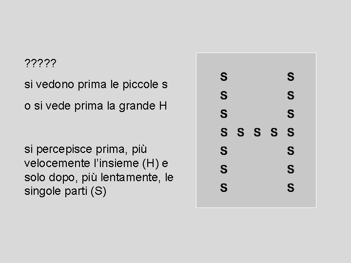 ? ? ? si vedono prima le piccole s o si vede prima la