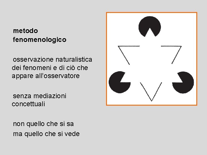 metodo fenomenologico osservazione naturalistica dei fenomeni e di ciò che appare all’osservatore senza mediazioni