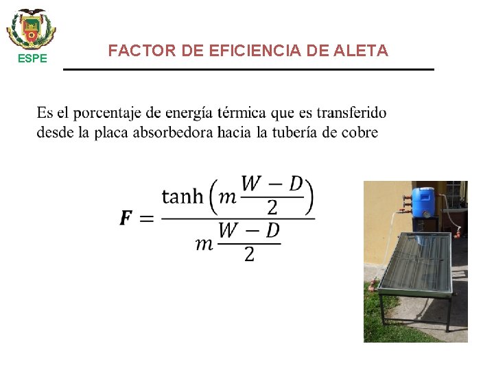 ESPE • FACTOR DE EFICIENCIA DE ALETA 