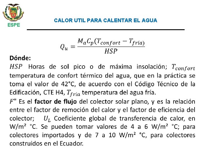 ESPE CALOR UTIL PARA CALENTAR EL AGUA 