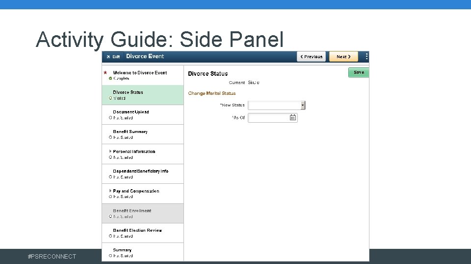 Activity Guide: Side Panel #PSRECONNECT 