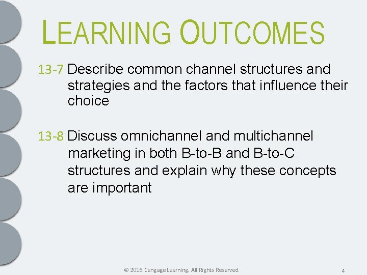 LEARNING OUTCOMES 13 -7 Describe common channel structures and strategies and the factors that