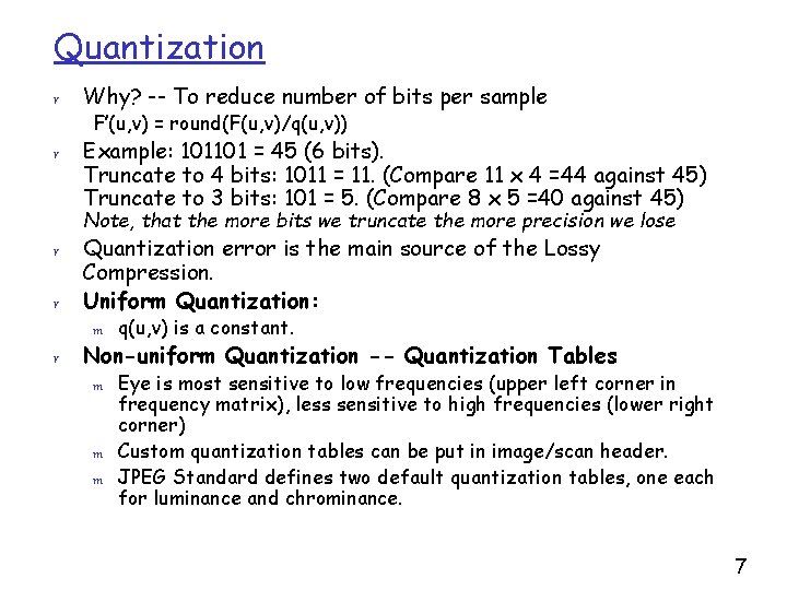 Quantization In Cs File Compression Image Compression JPEG Multimedia Systems Module 4 Lesson