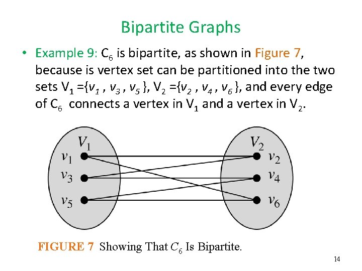 Bipartite Graphs • Example 9: C 6 is bipartite, as shown in Figure 7, Bipartite Graphs • Example 9: C 6 is bipartite, as shown in Figure 7,