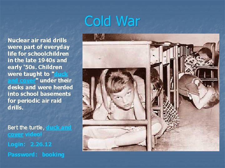 Cold War Nuclear air raid drills were part of everyday life for schoolchildren in