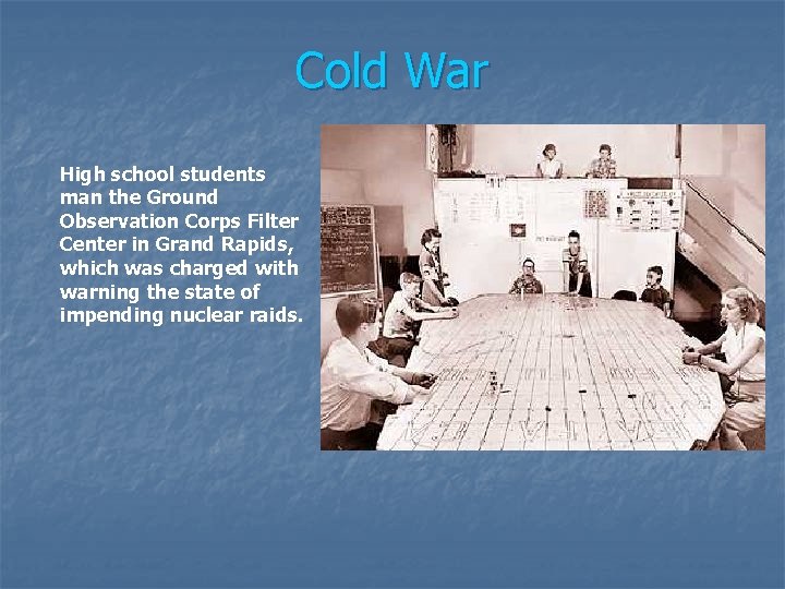 Cold War High school students man the Ground Observation Corps Filter Center in Grand