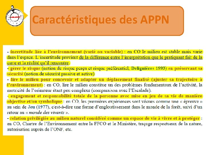 Caractéristiques des APPN 