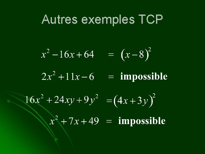 Autres exemples TCP 