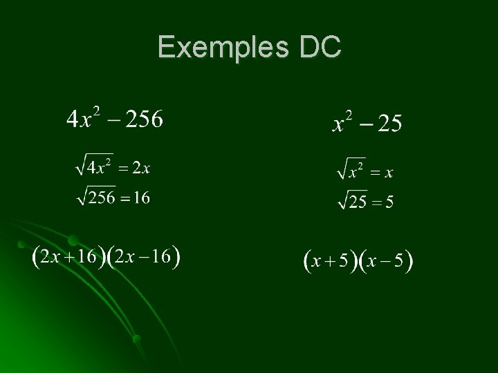 Exemples DC 