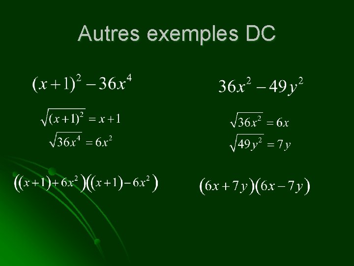 Autres exemples DC 