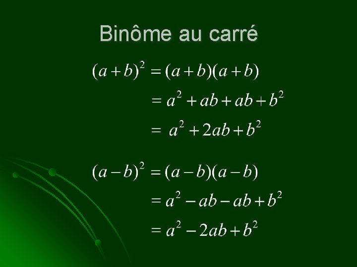 Binôme au carré 