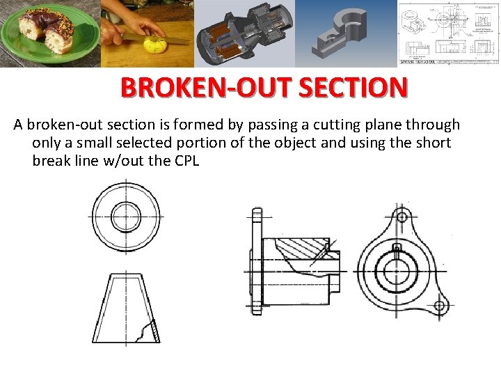 BROKEN-OUT SECTION A broken-out section is formed by passing a cutting plane through only