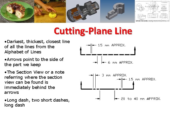 Cutting-Plane Line • Darkest, thickest, closest line of all the lines from the Alphabet