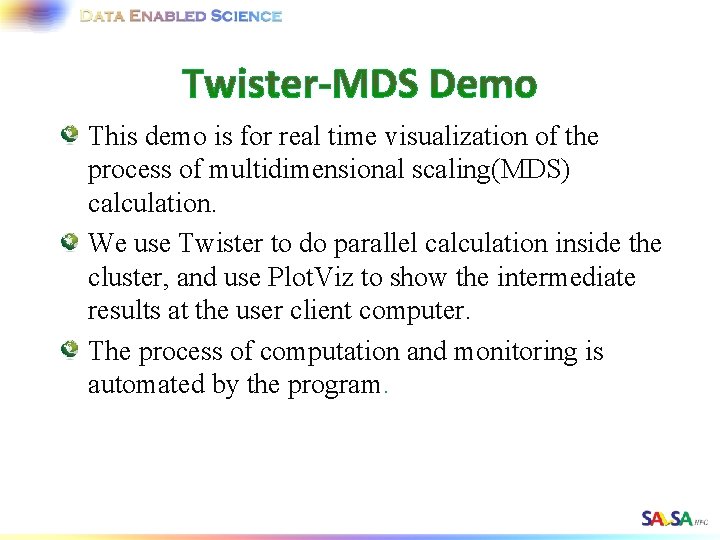 This demo is for real time visualization of the process of multidimensional scaling(MDS) calculation.