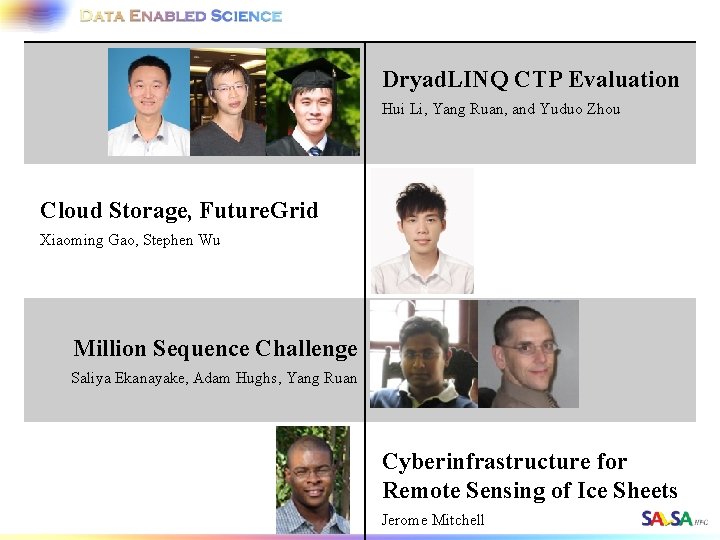 Dryad. LINQ CTP Evaluation Hui Li, Yang Ruan, and Yuduo Zhou Cloud Storage, Future.