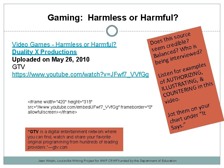 Gaming: Harmless or Harmful? ce r u o s this le? s e o Gaming: Harmless or Harmful? ce r u o s this le? s e o