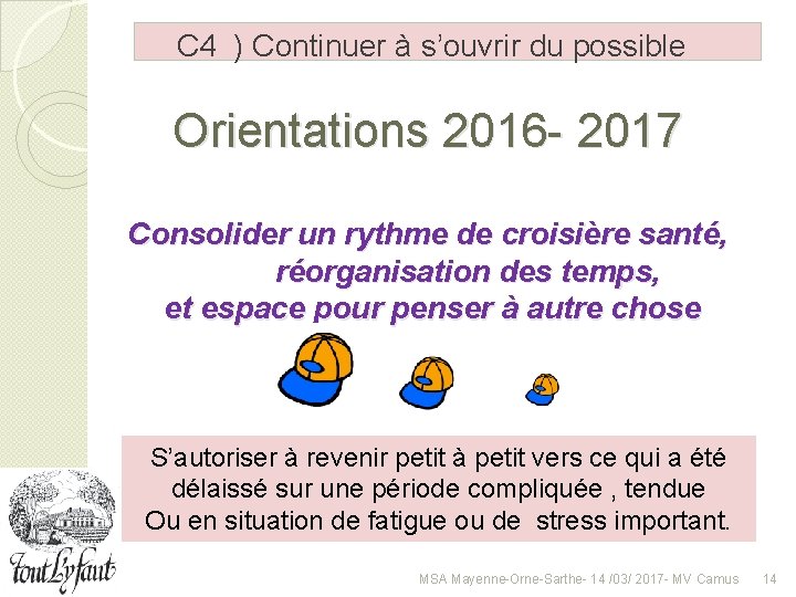 C 4 ) Continuer à s’ouvrir du possible Orientations 2016 - 2017 Consolider un