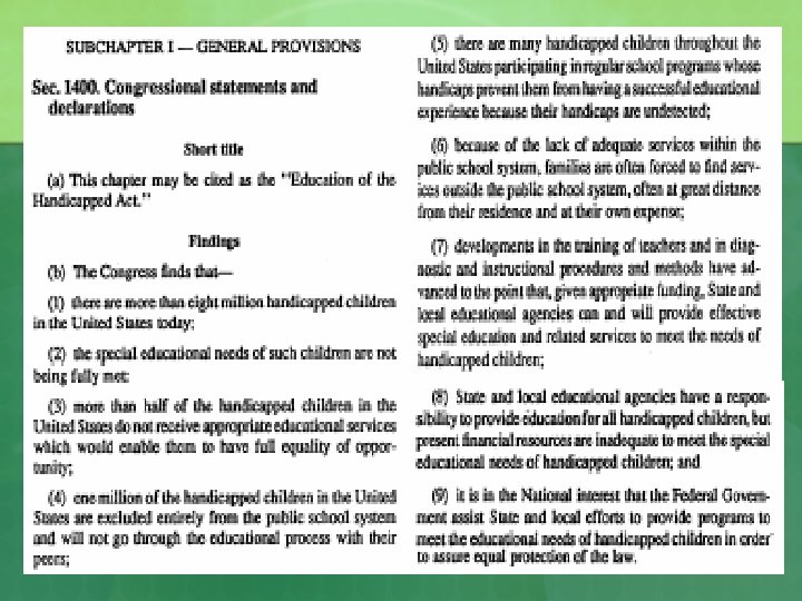 Chapter 4 The History of Special Education Law
