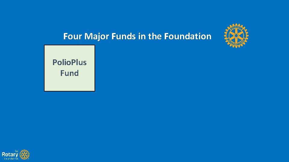 Four Major Funds in the Foundation Polio. Plus Fund 