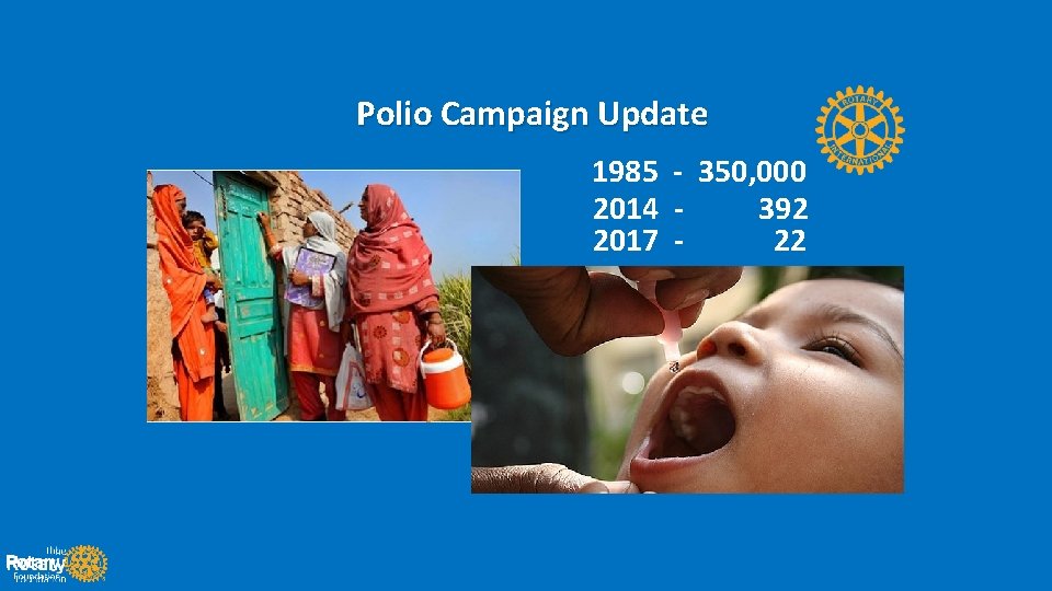 Polio Campaign Update 1985 - 350, 000 2014 392 2017 22 