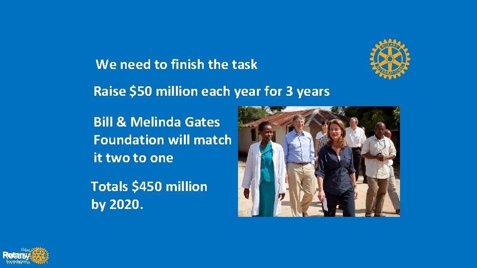 We need to finish the task Raise $50 million each year for 3 years